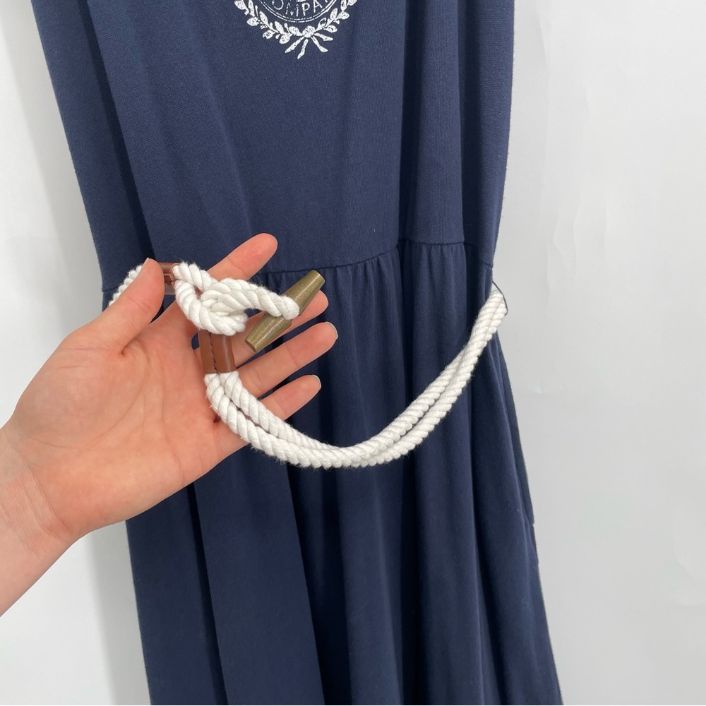 Ralph Lauren Navy and White Nautical Midi Dress - Picture 5 of 11